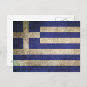 Vintag Not leidende Flagge Griechenlands Postkarte (Vorne/Hinten)