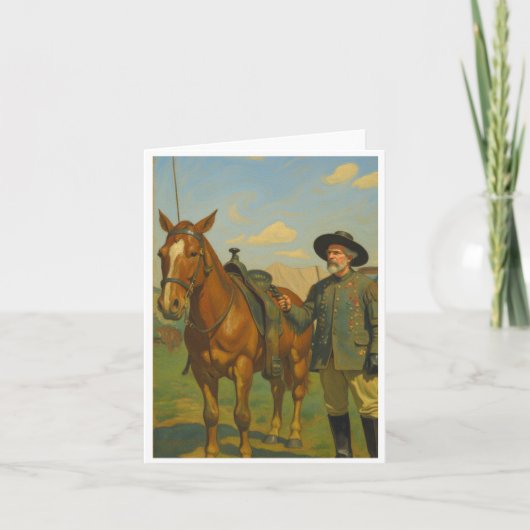 Vintag notecard Buffalo Bill Dankeskarte (Vorderseite)