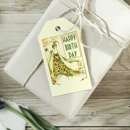 Vintag Nouveau Meadowsweet Walter Crane Geburtstag Geschenkanhänger