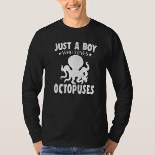 Vintag nur ein Junge, der Kraken-Tier Lieben T-Shirt