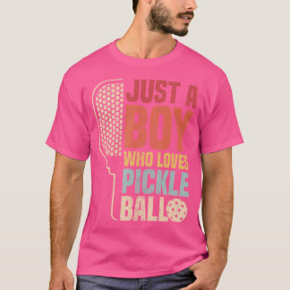 Vintag nur ein Junge, der Lieben Pickleball Jungs T-Shirt