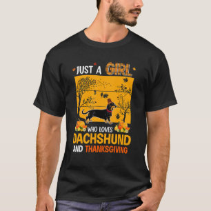 Vintag nur ein Mädchen, das Dackel Liebe und danke T-Shirt