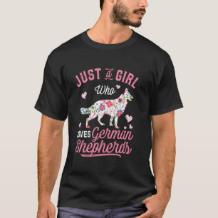Vintag nur ein Mädchen, das deutsche Hirten Liebe T-Shirt
