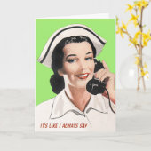 Vintag Nurse Funny Birthday Card Karte (Gelbe Blume)