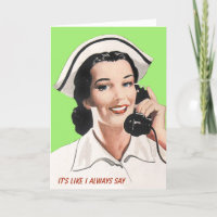 Vintag Nurse Funny Birthday Card