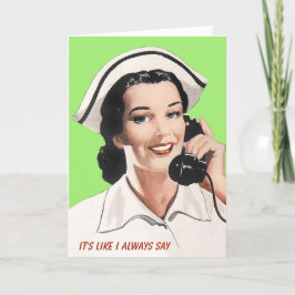Vintag Nurse Funny Birthday Card Karte