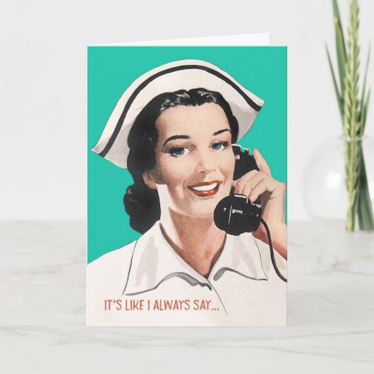 Vintag Nurse Funny Birthday Card Karte (Vorderseite)