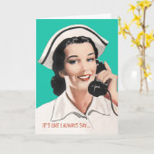 Vintag Nurse Funny Birthday Card Karte (Gelbe Blume)