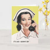 Vintag Nurse Funny Nurses Week Card Karte (Gelbe Blume)
