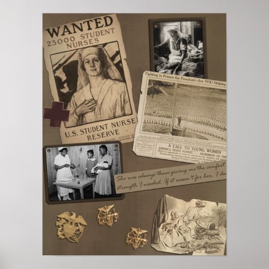 Vintag Nurse Scrapbook drucken Poster (Vorne)