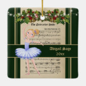 Vintag Nutcracker Sheet Music Blond Ballerina Keramikornament (Rückseite)