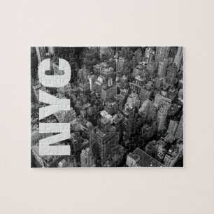 Vintag NYC New York City Manhattan Schwarz-weiß Puzzle