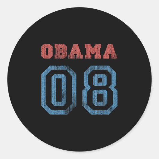 Vintag Obama 08 Runder Aufkleber (Vorderseite)