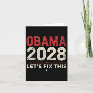 Vintag Obama 2028 Funny Political Patriotic Elect Karte