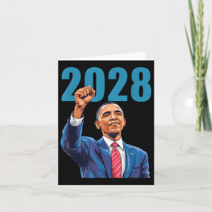 Vintag Obama 2028 Funny Political Patriotic Elect Karte