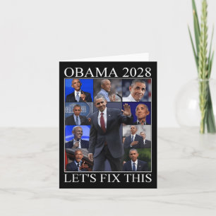 Vintag Obama 2028 Funny Political Patriotic Elect Karte