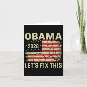 Vintag Obama 2028 Funny Political Patriotic Elect Karte