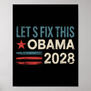 Vintag Obama 2028 Funny Political Patriotic Elect Poster