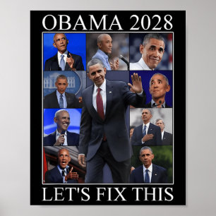 Vintag Obama 2028 Funny Political Patriotic Elect Poster