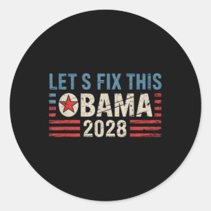 Vintag Obama 2028 Funny Political Patriotic Elect Runder Aufkleber