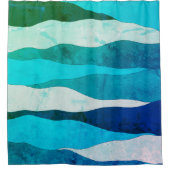 Vintag Ocean Blue Dusche Vorhang (Vorderseite)