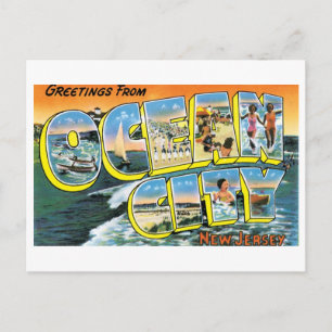 Vintag Ocean City, NJ Postcard Postkarte
