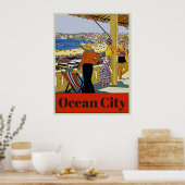 Vintag Ocean City, Text bearbeiten, Poster (Küche)