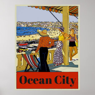Vintag Ocean City, Text bearbeiten, Poster