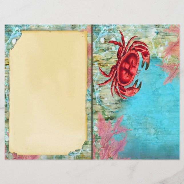 Vintag Ocean Crab Journal-Seite (Vorderseite)