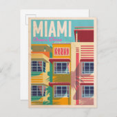 Vintag Ocean Drive Miami Postkarte (Vorne/Hinten)