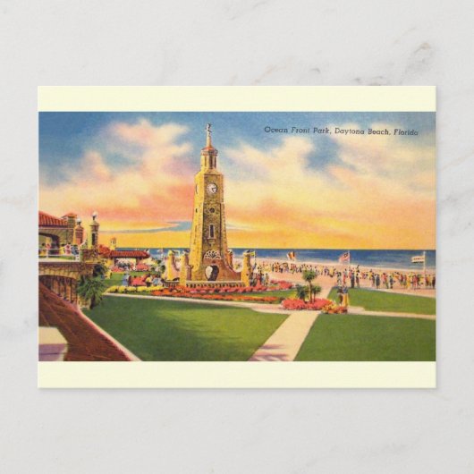 Vintag Ocean Front Park Daytona Beach Postkarte (Vorderseite)