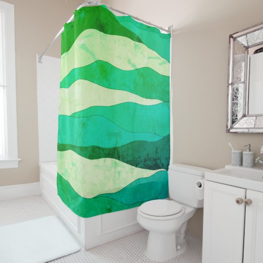 Vintag Ocean Green Dusche Vorhang (Beispiel)