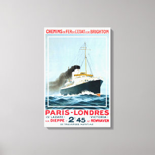 VINTAG OCEAN LINER PARIS LONDON REISE LEINWANDDRUCK