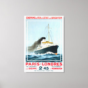 VINTAG OCEAN LINER PARIS LONDON REISE LEINWANDDRUCK