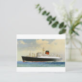 Vintag Ocean Liner Postkarte (Stehend Vorderseite)