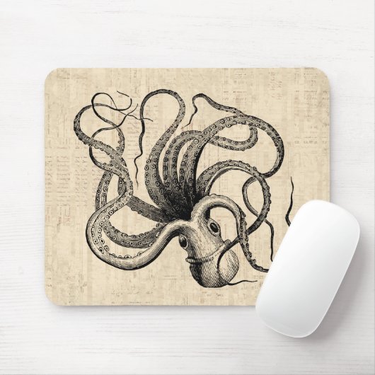 Vintag Octopus Mousepad (Mit Mouse)