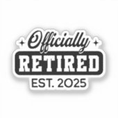 Vintag Offiziell erledigt 2025 Witziges Ruhestand Aufkleber (Vorderseite)