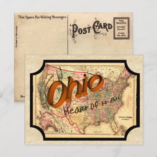 Vintag Ohio Alte Postkarte (Vorne/Hinten)