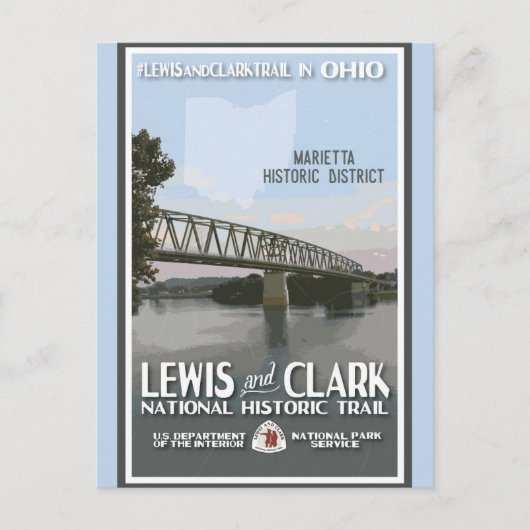 Vintag Ohio Marietta District Travel Postkarte (Vorderseite)