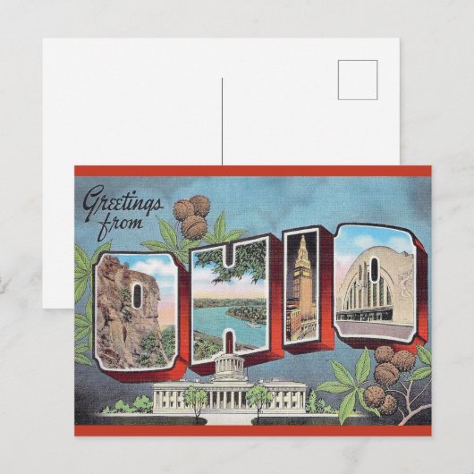 Vintag Ohio Postkarte (Vorne/Hinten)