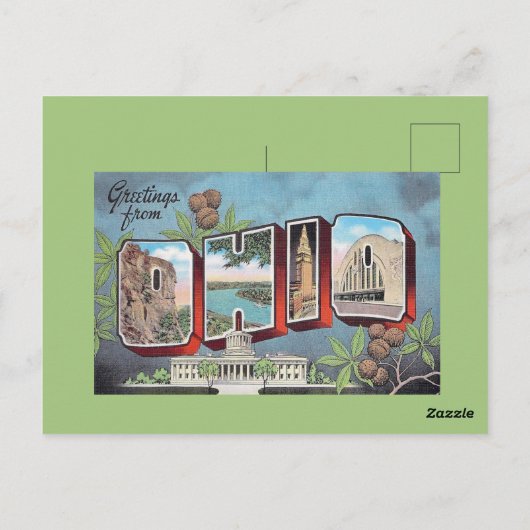 Vintag Ohio Postkarte (Rückseite)