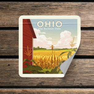 Vintag Ohio Quadratischer Aufkleber