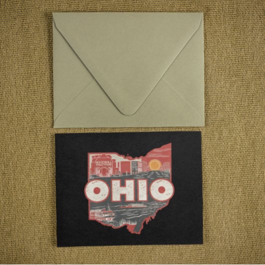 Vintag Ohio USA Karte Postkarte
