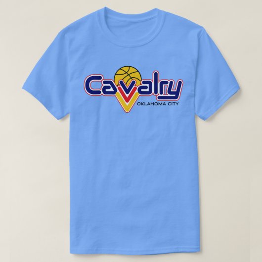 Vintag Oklahoma Calvary CBA Basketball 1990 T-Shirt (Design vorne)