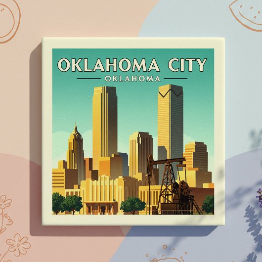 Vintag Oklahoma City Oklahoma Fliese