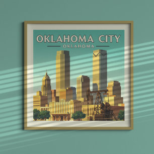Vintag Oklahoma City Oklahoma Poster