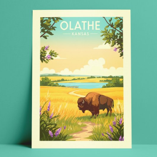 Vintag Olathe Kansas Postkarte