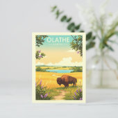 Vintag Olathe Kansas Postkarte (Stehend Vorderseite)