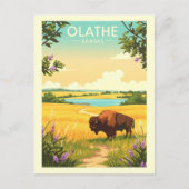 Vintag Olathe Kansas Postkarte (Vorderseite)
