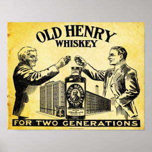 Vintag Old Henry Whiskey Poster